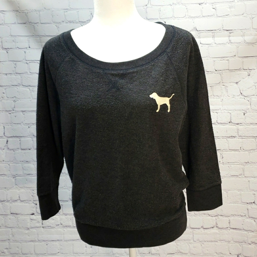 Pink VS Gray Love Pink Sweatshirt Medium